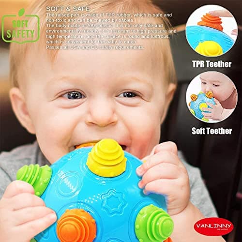 VANLINNY Crawling Baby Toy-Infant Tummy Time Toys 12-36 Mths, Interactive Toddlers Musical Ball, Bumble Ball for Babies 3-6 6-12, Sensory Toy for Development, Learning 1st Birthday Gift for Girls Boys - Thumbnail 3