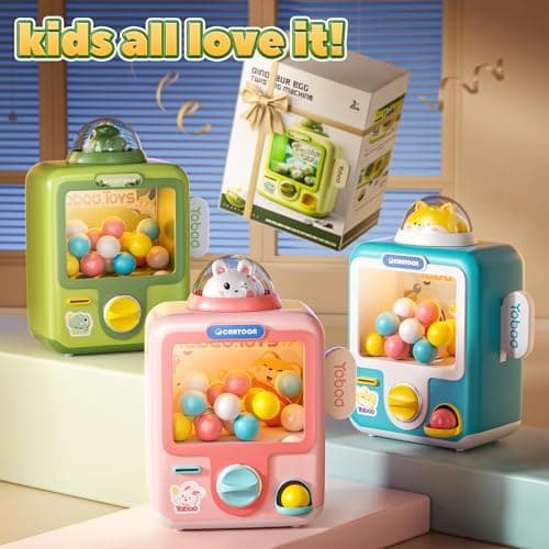 Skirfy Claw Machine for Kids,Dinosaur Mini Vending Machine, Prize Dispenser Toys for Girls and Boys, Electronic Game for Party Birthdays Easter Gift - Thumbnail 6