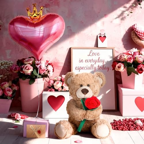 Teddy Bear Rose Flowers,Complete Gift setRose,12 inch Plush Teddy,Mother's Day Rose Bear Gift, for Mom, Female Friends, Girlfriend, Wife - Thumbnail 3