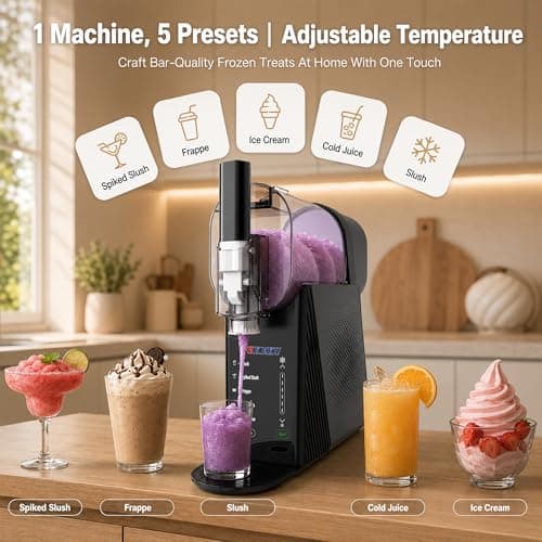 Slushy Maker Machine for Home 85oz, No Ice Needed Countertop with 5 Presets 24H Running, Auto-Clean, Frozen Margaritas, Cocktails, Frappés, Smoothies, Milkshakes Summer Parties Gifts - Thumbnail 3