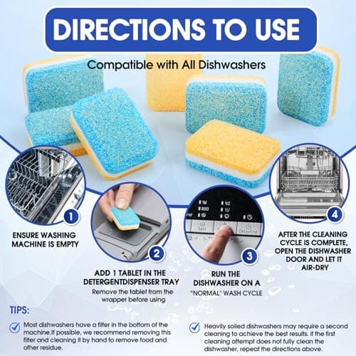 Airhome Dishwasher Cleaner Tablets,20g 30-Count Deodorizing Pods (15-Month Supply) - Heavy-Duty Descaler Removes Limescale, Minerals, Grease & Odors, Lemon Scent - Thumbnail 5