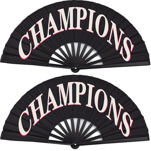 Valhufogei Folding Fan for Line Dancing, Clacking Popping Fan for Country Dancing, Large 26 Inch Festival Foldable Hand Fans, Boots On The Ground Performance Fans (2) - Image 1