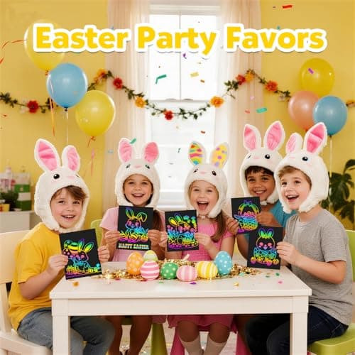 RMJOY Rainbow Scratch Paper Art for Kids: 50PCS Magic Arts Crafts Gifts Toys for Girls Boys Ages 4 5 6 7 8 9 Games Activities for Birthday Family Fathers Day Valentines Day Stuffers Easter(Boys) - Thumbnail 3