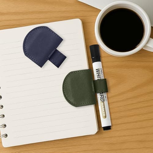 SESENSE Magnetic Pen Holder for Notebook - 3 Pcs Leather Magnetic Bookmarks Holder for Reading Women, Book Lover Gifts for Bookish, Wide Size - Thumbnail 2
