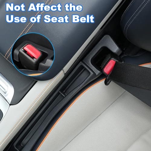 Cloud pie Car Seat Gap Filler with Drop Prevention & Storage Hook - Between Seats Console Organizer for SUV Truck - Car Accessories - Set of2 (Black) - Thumbnail 6