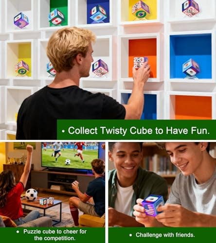 2026 World Soccer Cup Themed 3x3 Cube Puzzle, Football Sports Celebration Brain Puzzle Toy, Memorable Decor for Sport Fans - Thumbnail 5