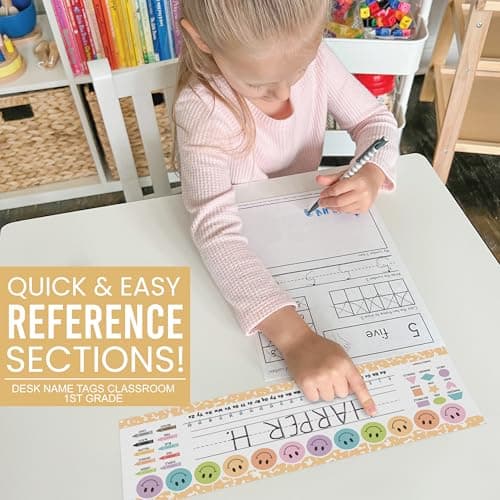 Hadley Designs Desk Name Tags for Classroom –36 Student Name Tags for Desks, 14.5x4.5 Name Plates for Classroom Decor, Teacher Supplies Pastel Nametags, 1st-3rd Grade Kindergarten Preschool Must Haves - Thumbnail 4