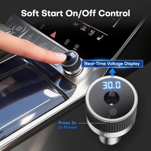 Starlink Mini 30V Car Adapter with Digital Voltage Display, 12V/24V to Stable 30V DC Boost Converter, 60W Cigarette Lighter Power Adapter for Starlink Mini, Supports 16AWG 30M Cable, RV Boat Truck - Thumbnail 2