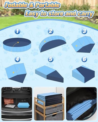 artcool 79" Thicken Dog Pool for Pet and Kids,Non-Slip Kiddie Pool Hard Plastic,2-in-1 Foldable Sprinkler Pool,Extra Large Kids Pool,Portable Swimming Pool for Summer Outdoor Backyard - Thumbnail 6