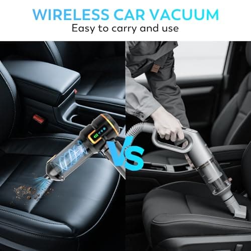 KedeeSparkle Car Vacuum Cleaner Cordless, 22000PA High Power Portable Handheld Vacuum & Compressed Air Duster, Mini Vacuum with LED Display, 3 Modes Brushless Motor for Car, Home, Office, Camping - Thumbnail 6