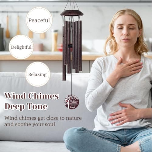 Howarmer Memorial Gifts for Loss of Mom/Dad - 32" Cardinal Sympathy Wind Chimes with Tree of Life - Bereavement Remembrance Condolence Gifts for Loss of Loved One -Memorial Chimes for Outside Garden - Thumbnail 4