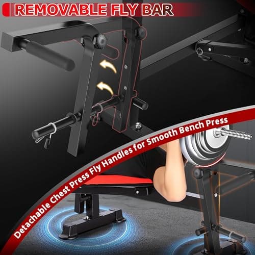 OPPSDECOR 900LBS All in One Weight Bench Set with Squat Rack Adjustable Workout Bench with Leg Developer Preacher Curl Rack Fitness Strength Training Bench for Home Gym - Thumbnail 2