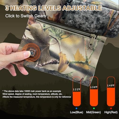 MDSTOP Heated Hunting Seat Cushion, Waterproof Seat Pads for Tree Stand & Ladder Stand, for Hunting, Ice Fishing, Hiking, Camping, Battery Included (Camo) - Thumbnail 2