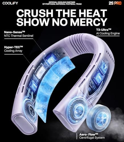 TORRAS Coolify 2026 Neck Air Conditioner 2S PRO, Ice-Feel Semiconductor Cooling Neck Cooler & Personal Air Conditioner for Golf, City Walk, Vacation Travel & Music Festival, Premium Gift, Purple - Thumbnail 3