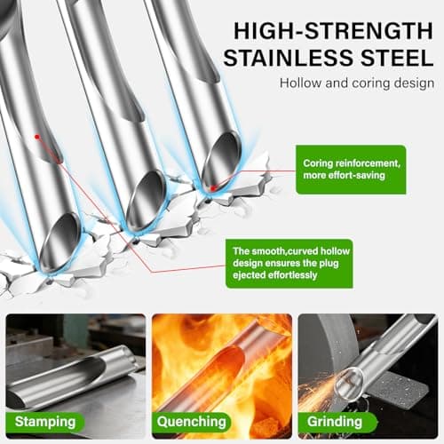 VASALAID Lawn Aerator Tool, Manual Core Lawn Aerator with 3 High Strength Stainless Steel Tines, Less Prone to Clogging Heavy Duty Grass Aerating Tool for Keep Your Lawn and Garden Healthy - Thumbnail 4