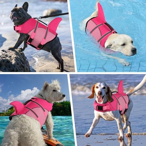 DogLay Ripstop Shark Dog Jacket with Superior Buoyancy and Rescue Handle, Adjustable Dog Vest for Swimming and Boating, Pet Flotation Vest for Small to Large Dogs - Thumbnail 2