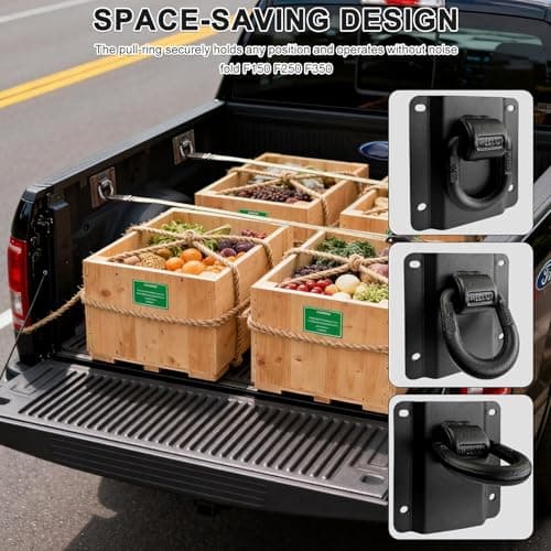 Naerza 4 Packs Tie Down Anchors Heavy Duty Truck Bed Tie Downs Truck Accessories Compatible with 2015-2025 Ford F150 F250 F350 Replace# FL3Z-99000A64-B & FL3Z-9928408-AB - Thumbnail 2