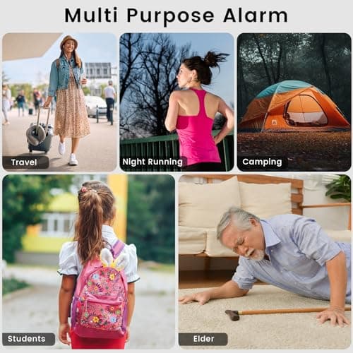 TIPSEAN Personal Safety Alarm - 135dB Ultra Loud Siren with LED Strobe Light, USB-C Rechargeable, Compact Keychain Alarm for Women/Men, Emergency Flashlight & Vibration Alert(Black) - Thumbnail 5