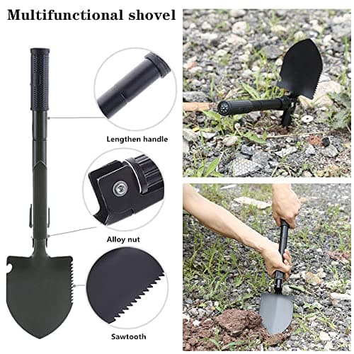 HAIPHAIK Car Emergency Kit,Emergency Roadside Kit for Car,Car Accessories for Women or Men,Car Safety Kit with Jumper Cables 11.8 FT,Tow Strap,Folding Survival Shovel,Roadside Emergency Kit - Thumbnail 4