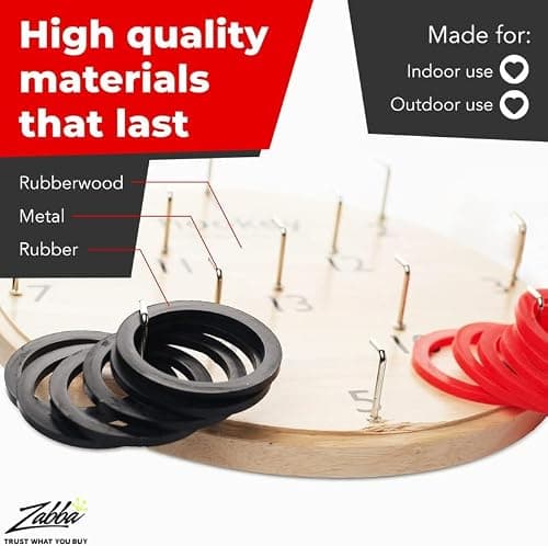 Elite Sportz Equipment Ring Toss Game | Sturdy Wooden Board Set for Kids Outdoor Games | Wall Mounted Hook and Ring Game for Yard Games & Camping Activities - Adults & Kids Picnic - Thumbnail 6