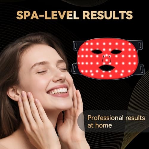 Snomd Red Light Therapy Mask for Face - FDA-Cleared Portable LED Mask with 7 Colors & Near-Infrared, Remote & 3 Timers, Comfort Eye Pads for Anti-Aging, Wrinkles, Acne, Cordless for Home Travel - Thumbnail 2