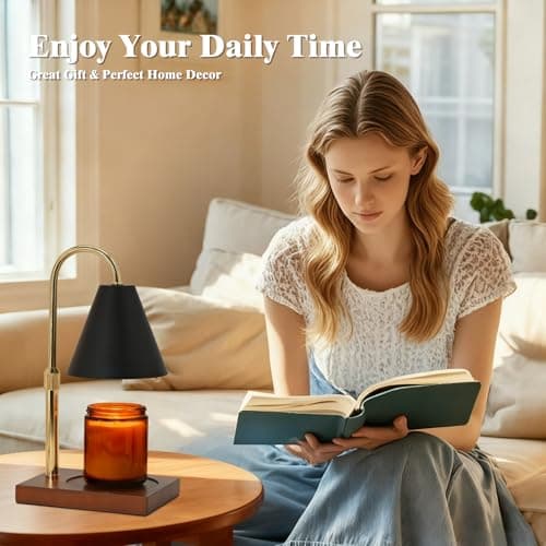 Candle Warmer Lamp Timer - Gifts for Mom, Birthday Gifts for Women, House Warming Gifts New Home Decor, Dimmable Wax Melt Warmer for Jar Candles with 2 Bulbs - Thumbnail 6