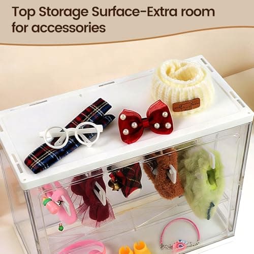 Clear Doll Wardrobe Storage Box Compatible with Labubu 15/17cm Doll Clothes & Accessories, Clear Display Box Shelf, Includes 10 Hangers, 1 Rod & 2 Supports, Stackable - Thumbnail 4