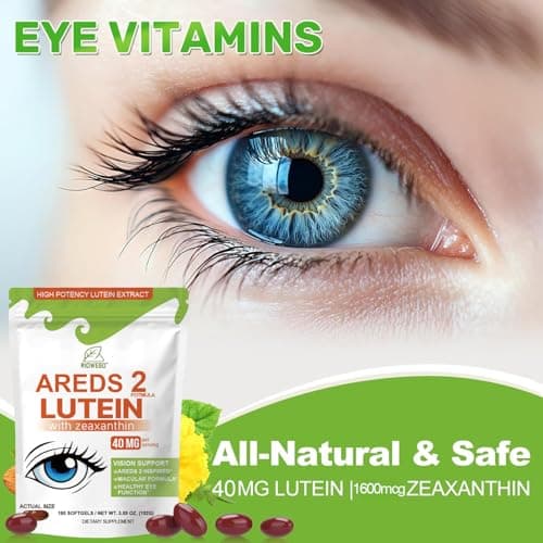 RIOWEGO AREDS 2 + Advanced Lutein and Zeaxanthin Supplement -40 mg Lutein & Zeaxanthin with Astaxanthin,Omega-3,EPA,DHA-Dietary Supplement for Eye Health Support,Vision Support-180 Softgels - Thumbnail 5