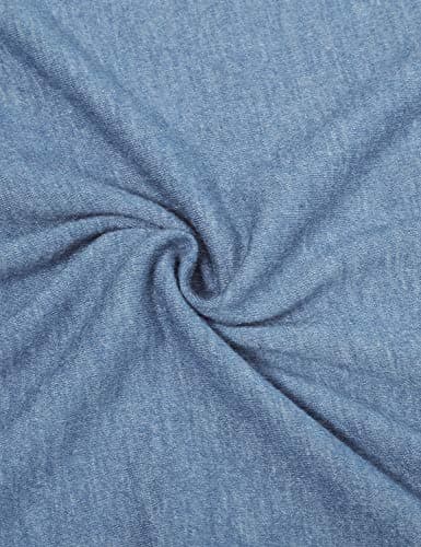 connche Nursing Tops for Women Breastfeeding Shirts Short Sleeve Maternity Round Neck Pajamas Tops for Button Detail Loose Hem Lactation Comfy Stretchy Sleepwear Shirts Light Blue M - Thumbnail 6