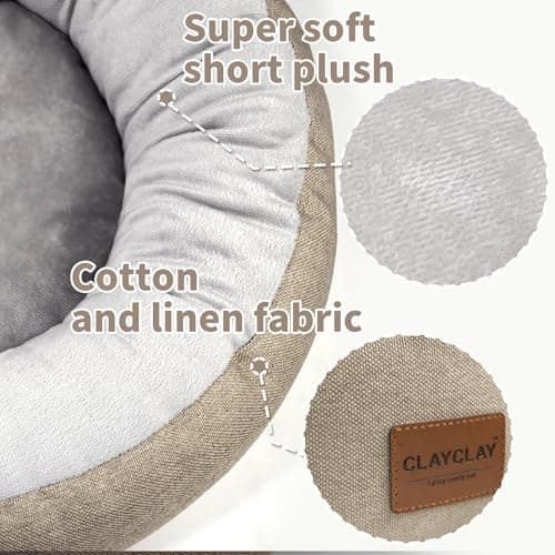 CLAYCLAY Cozy Round Cat Bed – Soft, Comfortable Cushion for Cats & Kittens – Non-Slip, Machine Washable, Plush Sleep Bed for Cats, Ideal for Resting & Napping up to 20lbs - Thumbnail 6