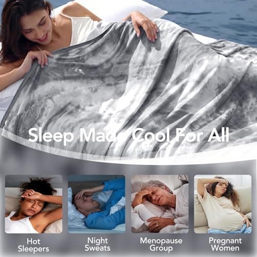 Topcee Cooling Blanket 50''x70'' for Hot Sleepers, Arc-Chill Q-Max>0.35 Double Sided Cold Blankets for Night Sweats, Cool Soft Lightweight Summer Blanket for Sofa Bed Couch, Gifts for Women Throw - Thumbnail 4