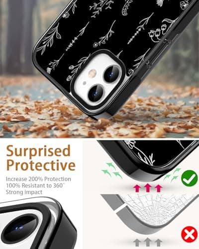 Sholbrak [3 in 1 Designed for iPhone 11 Case Cute White Flower Pattern Shockproof Protective for Women Girls Boy Phone Case Cover 6.1" Screen Protector + Camera Lens Protector【6.6ft Drop Protection】 - Thumbnail 3