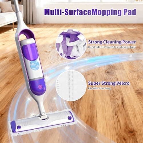 10 Pack Disposable Mopping Pads Refills for Swiffer PowerMop Multi-Surface & Wood Mops, Spray Clean Pads Replacement for Floor Cleaning（Purple Without Handle） - Thumbnail 4