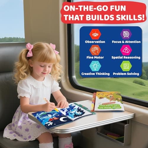 Mess Free Coloring Books for Toddlers, Reusable Water Toys for 3 4 5 6 Year Old Girl Boy, Road Trip Paint Activities, Travel Drawing Toys for Toddlers 3-5, Arts Crafts for Kids Ages 3-5 Birthday Gift - Thumbnail 4
