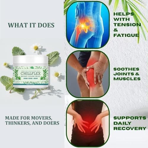 Vivipop CHlLLFLEX Instant Cooling ReIief Cream - Menthol Soothing Cream, 3.5OZ Herbal Cooling Moisturizer with Menthol for Daily Joint & Muscle Skincare - Thumbnail 2