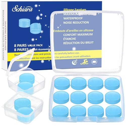 Ear Plugs for Sleeping, 16 Moldable Noise Cancelling Silicone Earplugs for Swimming, Snoring, Sleep and Studying, Blue - Image 1