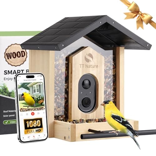 TT Nature Bird Feeder with Camera, Upgraded 1.5L Smart Birdhouse Al Identify for 10000 Plus Species, Auto Capture & Real-time Notifications, Ideal Gift for Bird Lovers (Iron Roof) - Image 1