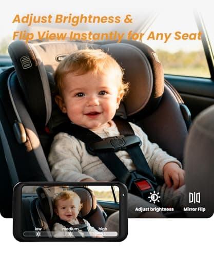 Babyvue Baby Monitor for Car with Video Recording & Playback, 1080P HD Rear Facing Baby Car Camera, 4.5" Display with Auto Night Vision, USB Plug & Play Carseat Camera for Infants, Blue - Thumbnail 6