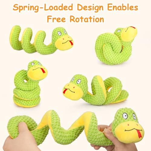Retro Shaw 14" Large Crinkle Snake Cat Toy, Catnip & Silvervine Infused, Durable Chew Resistant Plush for Aggressive Chewers, Realistic Stuff Snake Interactive Kicker Toy for Large Indoor Cats - Thumbnail 3