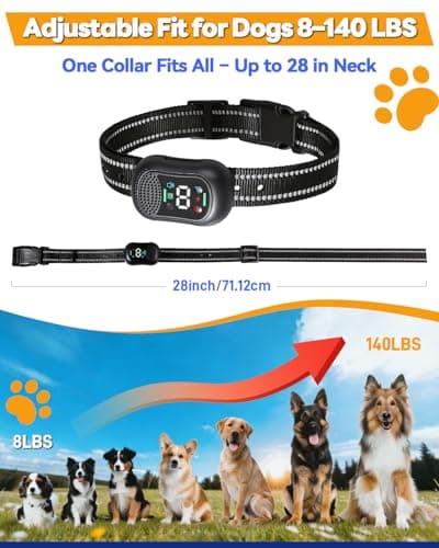 oitickly Smart Dog Training Collar with Remote – 4500FT Range Rechargeable E Collar with Voice Command, Beep, Vibration, Static & LED Light, Waterproof Shock Collar for Small Medium Large Dogs - Thumbnail 5
