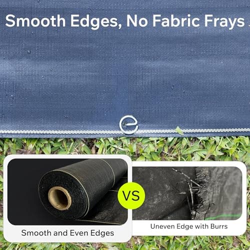Weed Barrier Fabric Heavy Duty 4ft x 100ft, 3.2 oz Woven Landscape Fabric for Gardens, Raised Beds & Landscaping, UV-Stabilized Permeable Ground Cover with Yellow Planting Guides, Black, DOTDAY Shield - Thumbnail 5