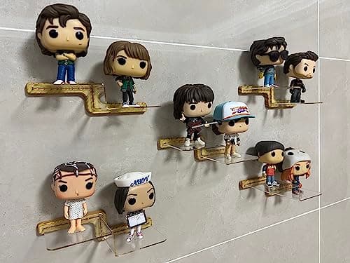 YODAR 5 Pack Clear Acrylic Organizers Shelves for Funko Pop Figures, Invisible Riser Display Shelf for Wall Storage Decor, Floating Display Ledge for Figures Stand Collection, Shining at Night - Image 1