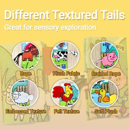 chochumy Sensory Baby Books 0-6 Months, Tummy Time Soft Cloth Baby Toys 0-3-4-5-6-7-8-9 6-12 Month Old, Newborn Infant Boy Essentials Gifts Travel Toy Touch and Feel Crinkle Busy Book for Babies Girl - Thumbnail 4