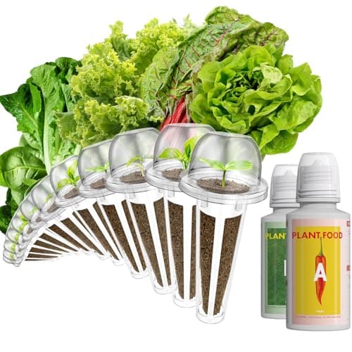 LYKOCLEAN 12 Pods Salad Greens Seed Pod Kit for AeroGarden, idoo Hydroponic Growing System Include American Fast Lettuce, Cauliflower, Spinach, Paris Island and Buttercrunch Lettuce, 400+ Seeds
