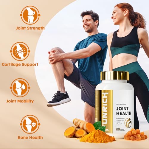 FUNRICH Glucosamine Chondroitin MSM 2100mg- Joint Support Supplement for Women and Men with MSM, Turmeric & Boswellia, for Cartilage, Joint Comfort and Flexibility - 120 Capsules - Thumbnail 2