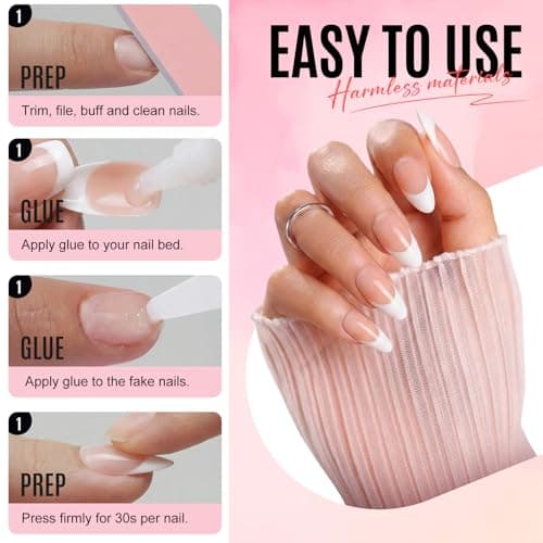 Bioday Press on Nails Short Almond, Soft Gel Purple Cat Eye Fake Nails Kit, Reusable Stick on Nails with Glue, 30Pcs 15 Sizes Salon Quality False Nails, Ideal for Spring Summer Vacation DIY Gifts - Thumbnail 6