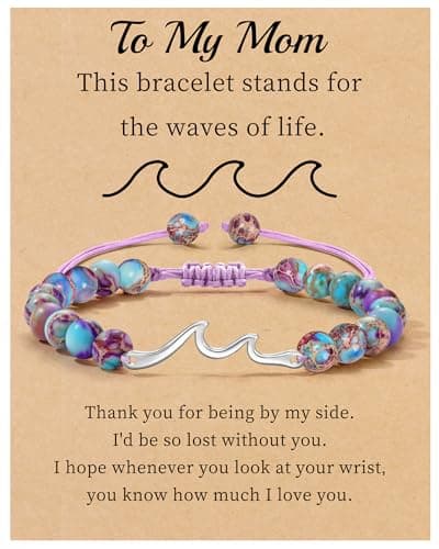 Sistble Mom Gifts, Mothers Day Gifts for Mom To My Mom Bracelet from Daughters Love Jasper Beaded Bracelets Birthday Gifts for Mom Mothers Day Retirement Gifts for Women Jewelry - Image 1