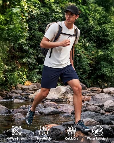 G4Free Mens Hiking Shorts Water Resistant Outdoor Pants Zip Pockets Faux Fly Quick Dry Breathable Fishing Workout Summer (Dark Navy,XXL) - Thumbnail 2