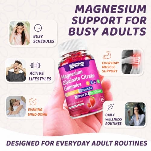 Magnesium glycinate 400mg Gummies ，High Absorption Magnesium Glycinate- Sugar Free Vegan Gummies for Adults with Vitamin D3, Zinc - Sleep, Stress ，Bone & Memory Support - 60 Count Raspberry - Thumbnail 2