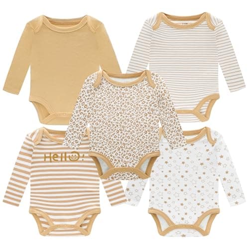 MEYSAHO Baby Newborn Layette 10-Piece Set Cotton Bodysuits Long Sleeves Pants Sets Baby Boys Girls Toddler Unisex Baby Gift Sets Stars for 0 3 Months - Thumbnail 3